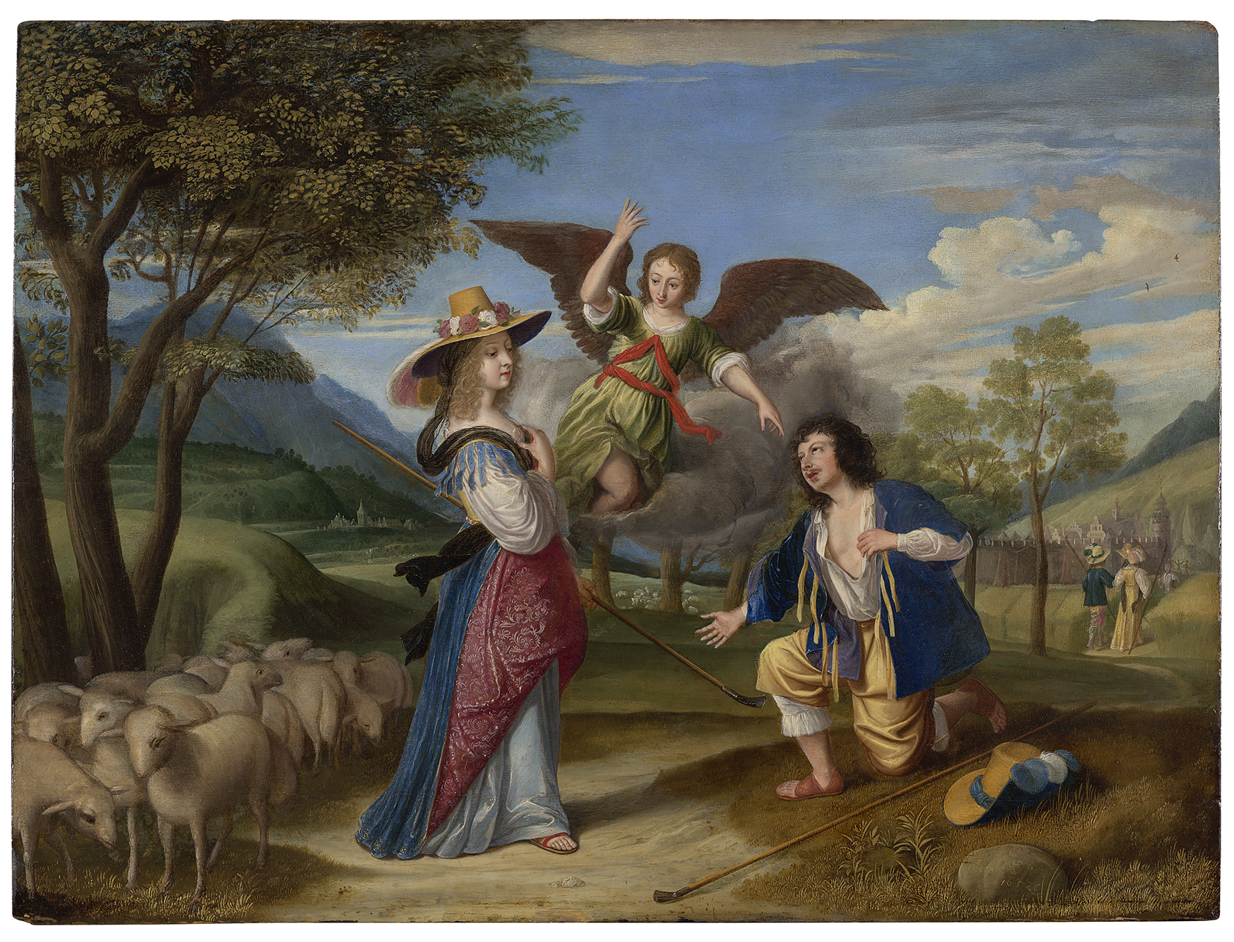 Jahel und Jacob in Begleitung eines Engels (LWL-Museum für Kunst und Kultur, Münster, Foto: Hanna Neander)