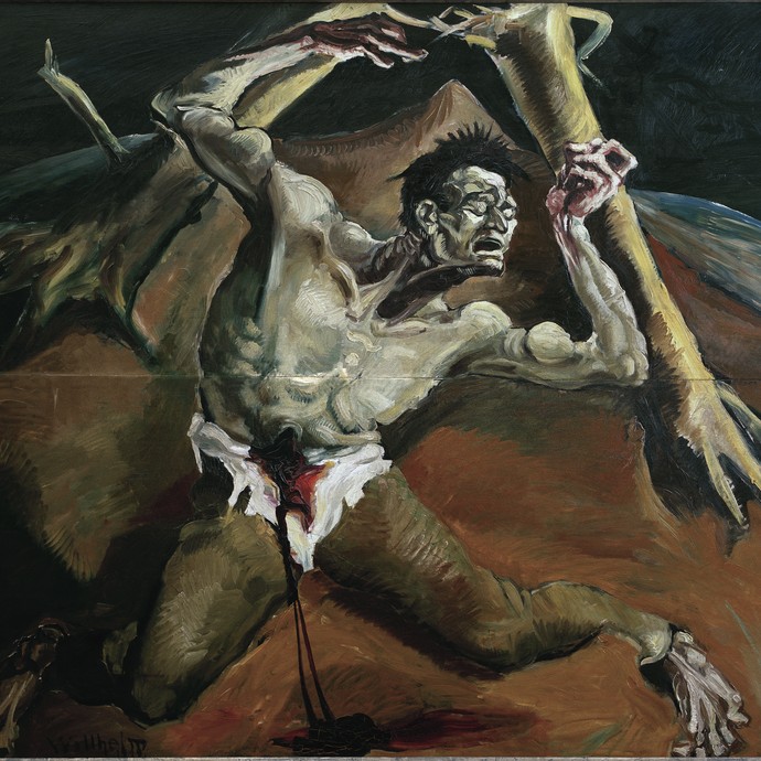 Gert H. Wollheim, Der Verwundete, 1919. © Gert Wollheim / Osterhof Berlin (vergrößerte Bildansicht wird geöffnet)