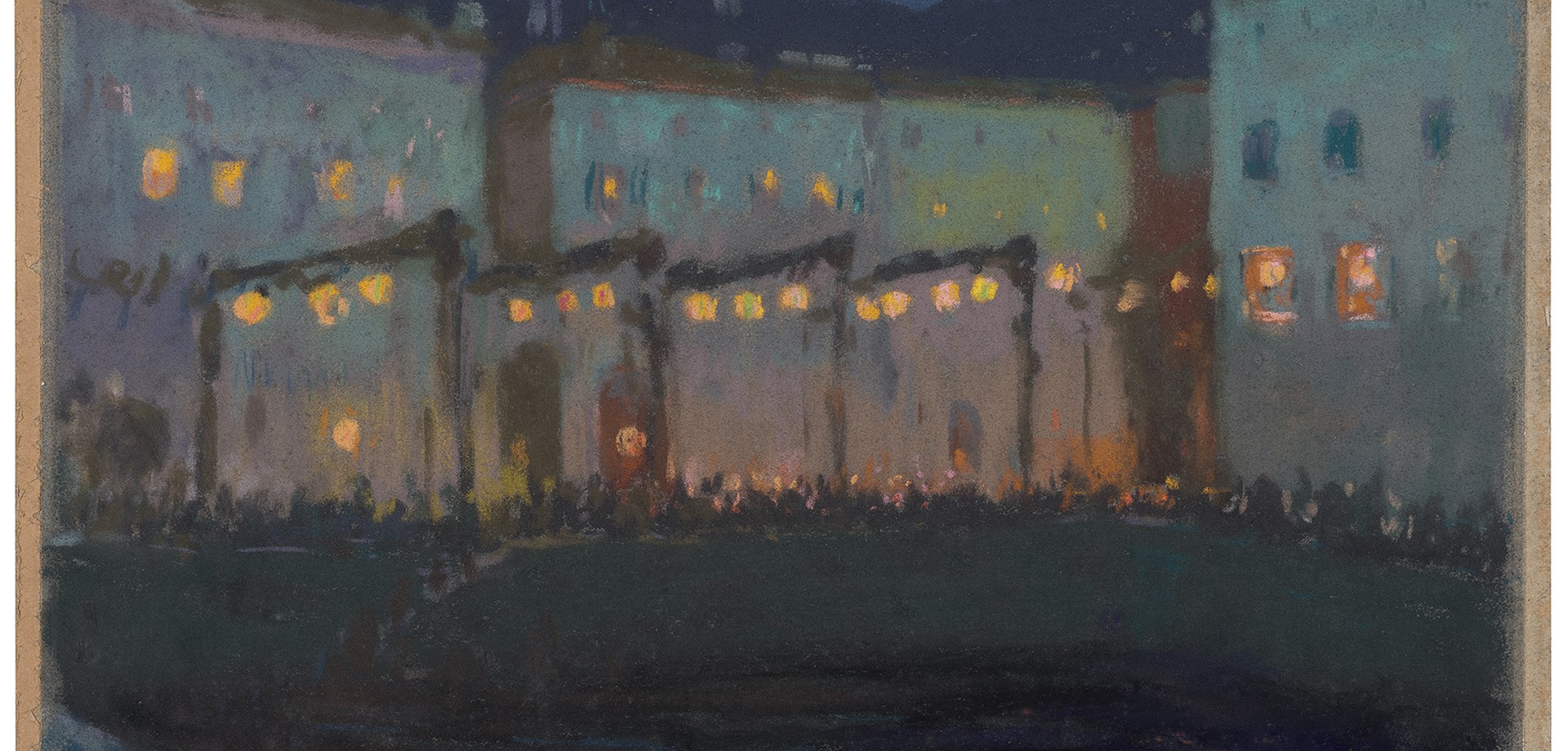 Melchior Lechter , Nächtliches Volksfest am Gardasee, 1910, LWL Museum für Kunst und Kultur. Foto : LWL/Hanna Neander