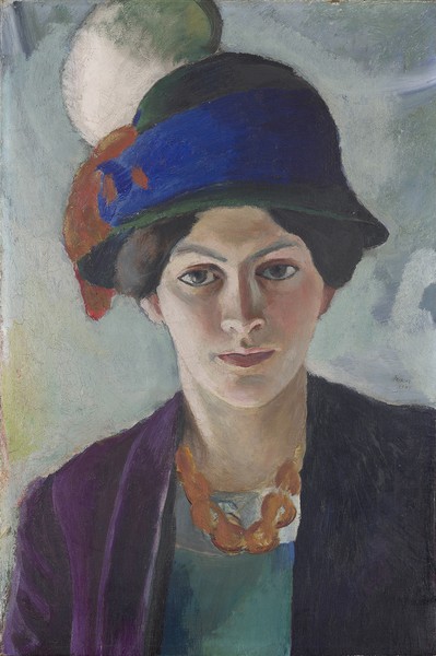 August Macke, Frau des Künstlers mit Hut, 1909, LWL-Museum für Kunst und Kultur. Foto: LWL/Neander