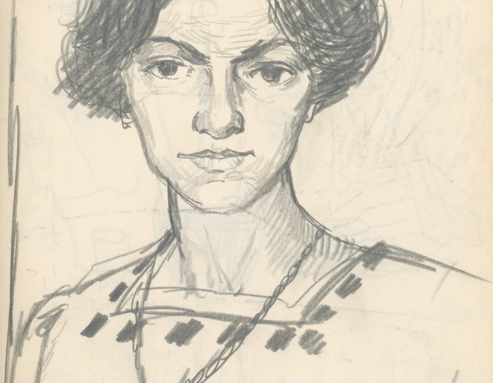 August Macke, Bildnis Elisabeth Gerhardt (Skizzenbuch Nr. 22), 1908, Foto: LWL