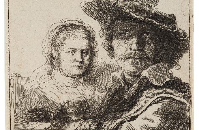 Rembrandt van Rijn, Selbstbildnis Rembrandts mit Saskia, 1636.