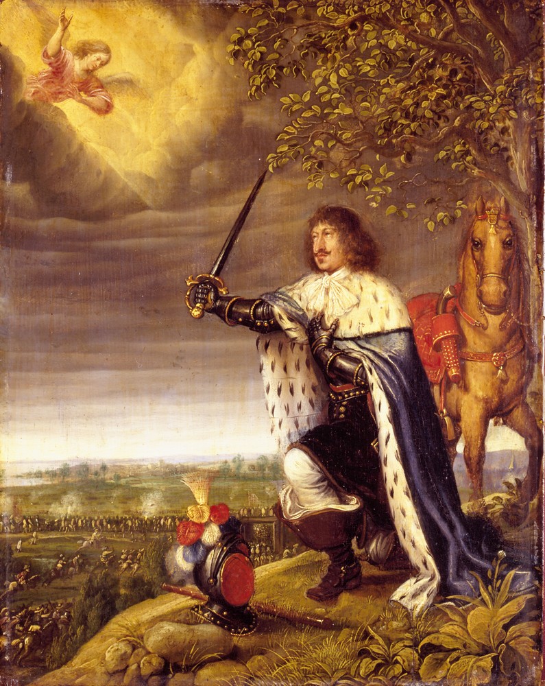 König Frederik III. von Dänemark kniend vor der Schlacht von Nyborg, 1659, (Foto: The Royal Danish Collection)