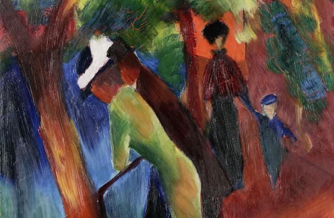 Das Foto zeigt das Gemälde "Sonniger Weg" von August Macke.