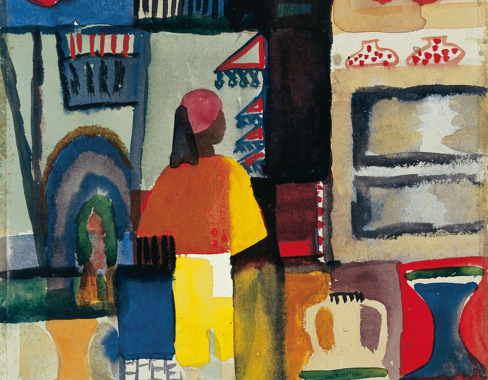 August Macke, Händler mit Krügen, 1914, LWL-Museum für Kunst und Kultur. Foto: LWL/Ahlbrand-Dornseif