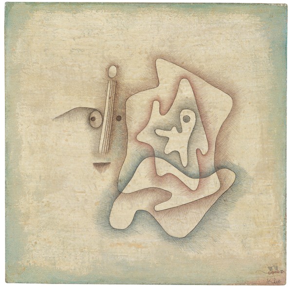 Paul Klee, Der Hörende, 1930, Mischtechnik auf textilem Bildträger, doubliert, LWL-Museum für Kunst und Kultur, Münster