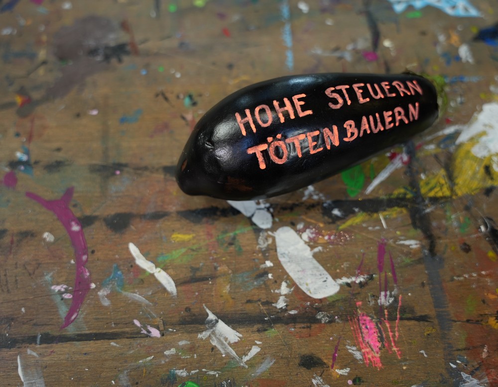 Beschriftete Aubergine