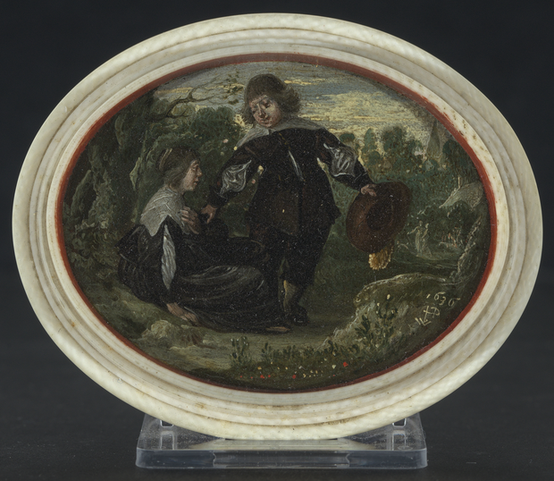 Elfenbeindose mit Miniaturmalerei (Foto: Staatliche Kunsthalle Karlsruhe)