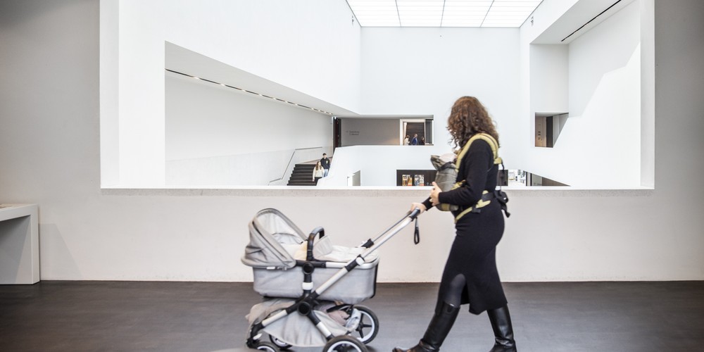 Woman with a Stroller at the museum