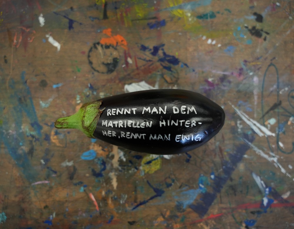 Beschriftete Aubergine