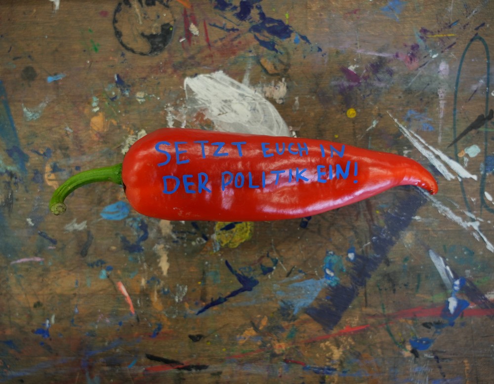 Beschriftete Paprika